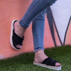 Nalho Espadrille Style Black Sandals